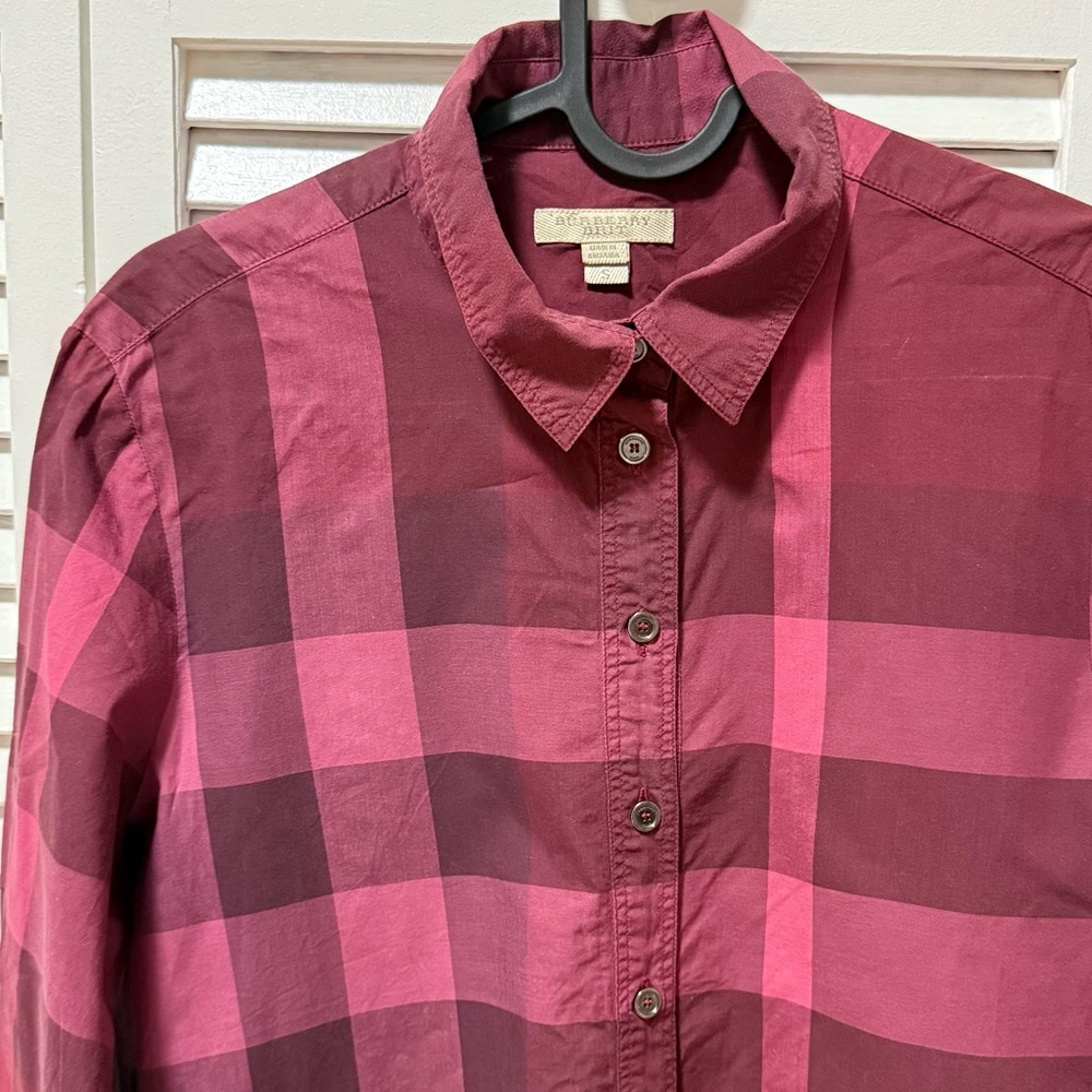 Burberry Brit plaid print blouse 3/4 sleeves size small